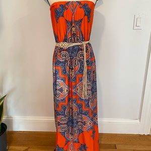 Scarf-print Maxi Dress